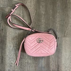 Gucci Wild Rose GG Marmont Matelasse Mini Crossbody Bag